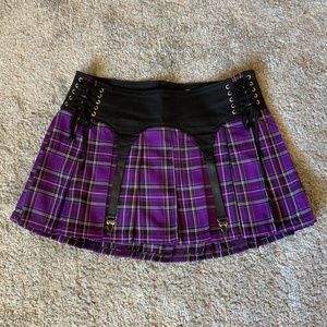 Purple plaid skirt